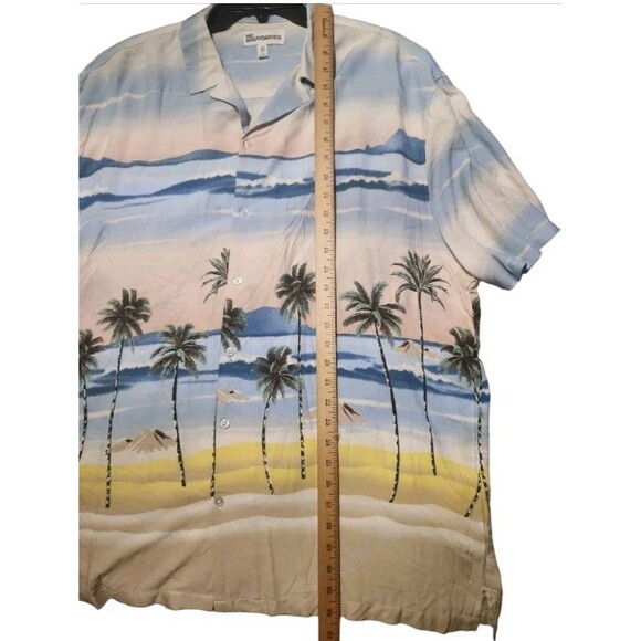 No Boundaries Men’s XL Hawaiian Rayon Shirt Palm Tree Beach Short Sleeve - Picture 3 of 9